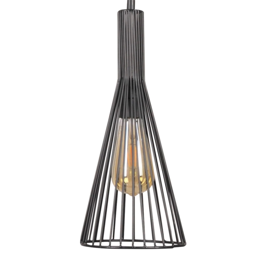 Lestenec na vrvici TIANA 1xE27/20W/230V pr. 15,5 cm črna