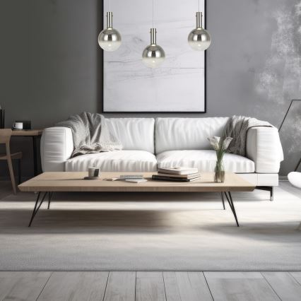 Lestenec na vrvici TORONTO 1xGU10/8W/230V sijajni krom