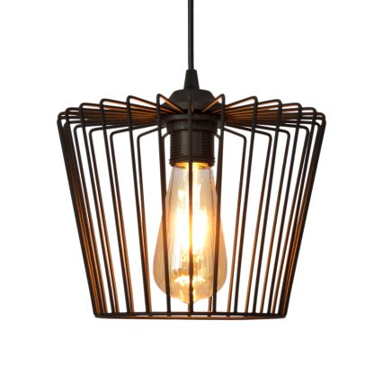 Lestenec na vrvici TORRI 1xE27/15W/230V pr. 23 cm črna