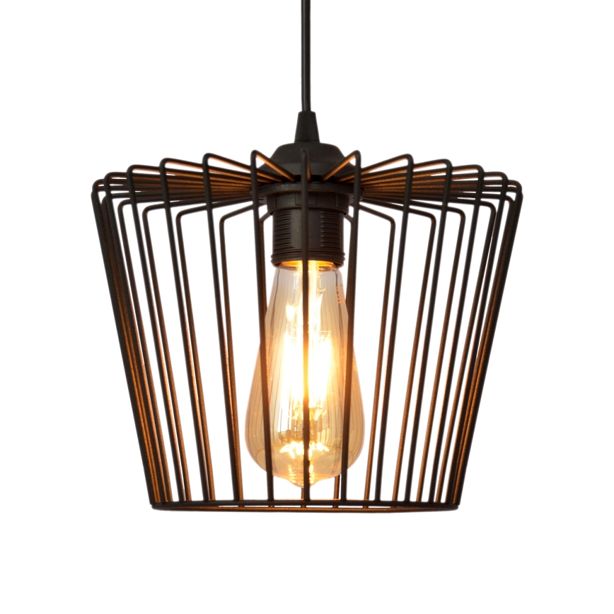 Lestenec na vrvici TORRI 1xE27/15W/230V pr. 23 cm črna