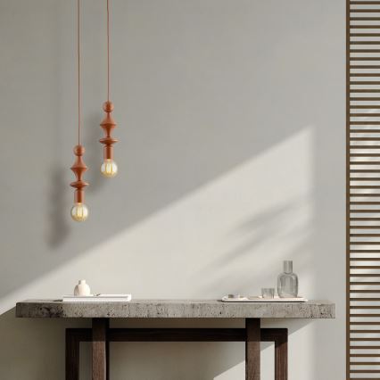 Lestenec na vrvici TOWER 1xE27/15W/230V opečna