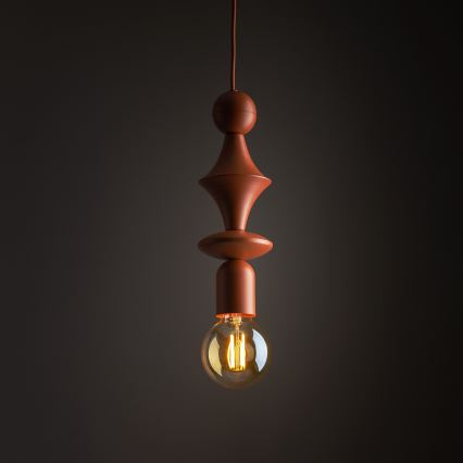 Lestenec na vrvici TOWER 1xE27/15W/230V opečna