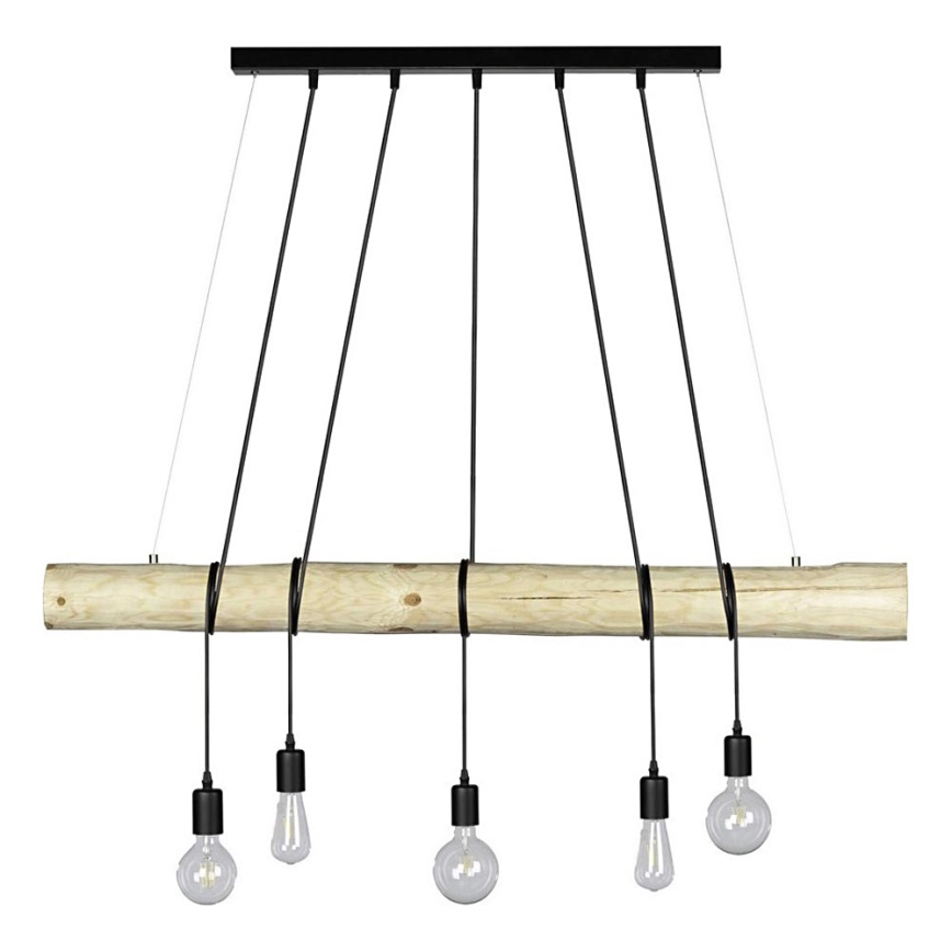 Lestenec na vrvici TRABO 5xE27/60W/230V bor