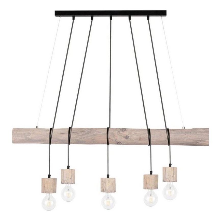 Lestenec na vrvici TRABO 5xE27/60W/230V bor