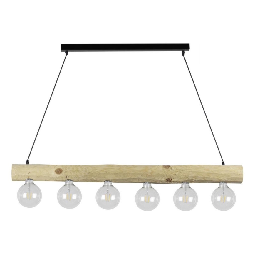 Lestenec na vrvici TRABO 6xE27/60W/230V bor
