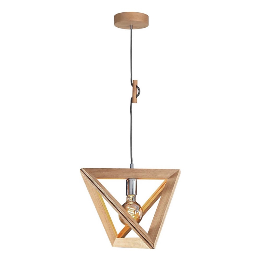 Lestenec na vrvici TRIGONON 1xE27/60W/230V mat hrast