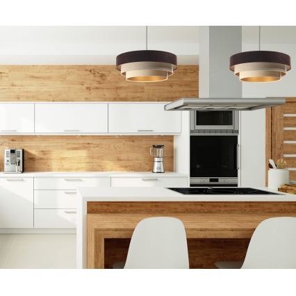Lestenec na vrvici TRINITI 1xE27/60W/230V rjava/bež/zlata