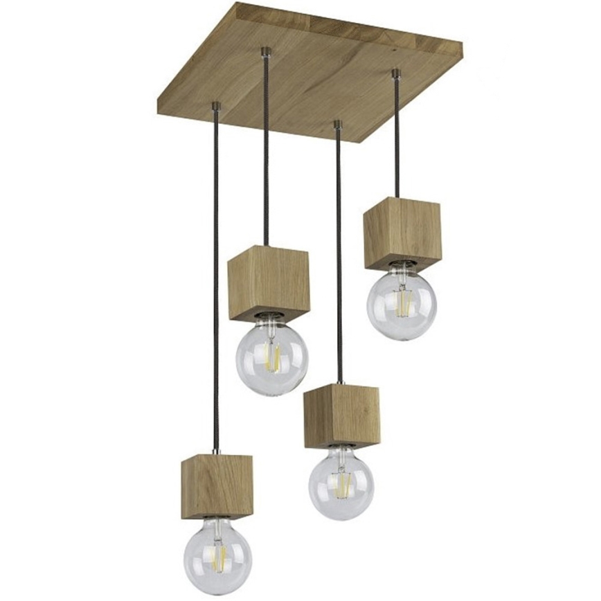 Lestenec na vrvici TRONGO 4xE27/60W/230V hrast