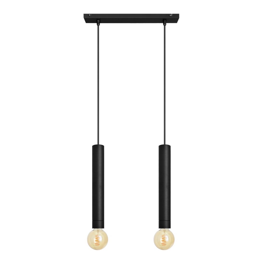 Lestenec na vrvici TUBA 2xE27/15W/230V črna