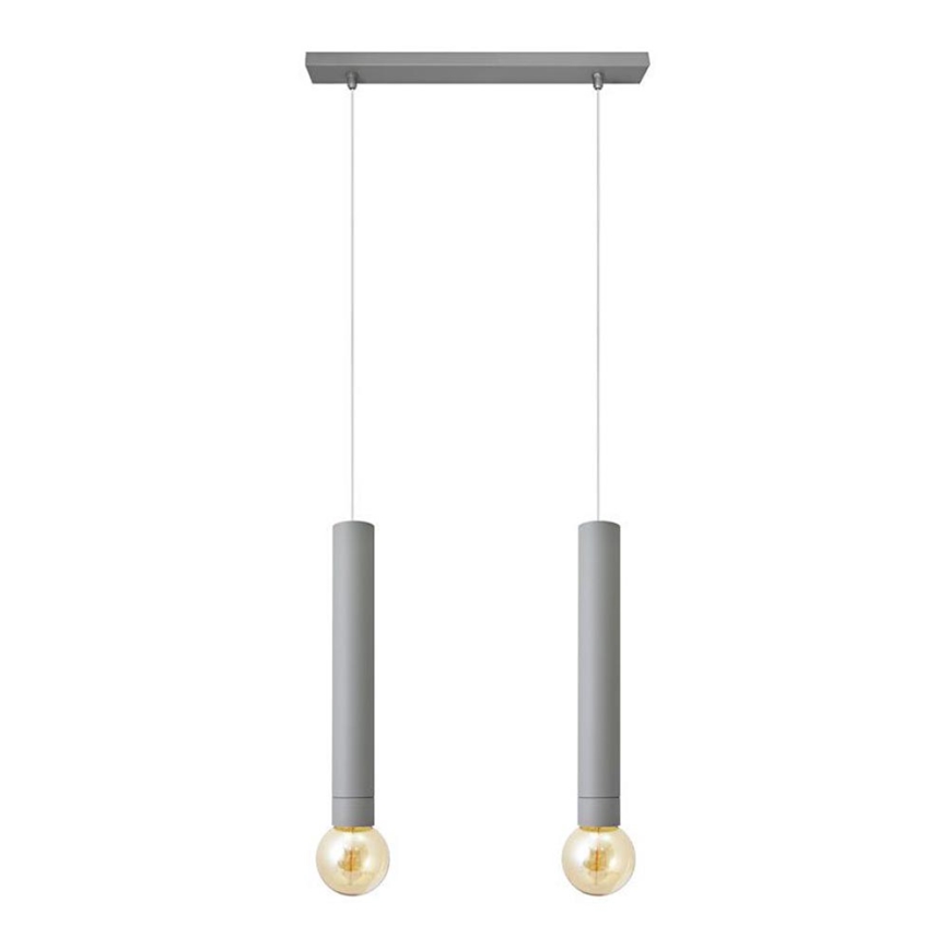 Lestenec na vrvici TUBA 2xE27/15W/230V siva