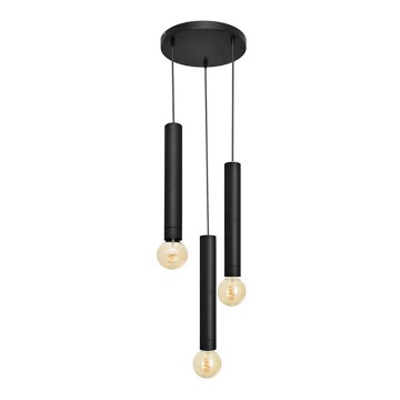 Lestenec na vrvici TUBA 3xE27/15W/230V črna