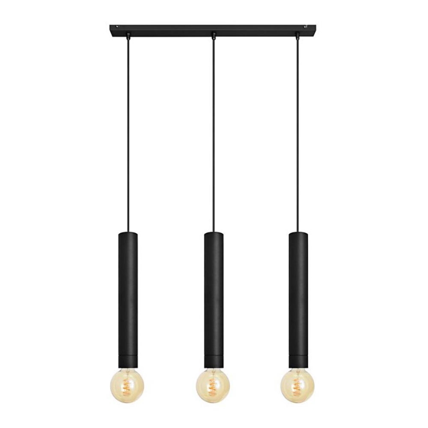 Lestenec na vrvici TUBA 3xE27/15W/230V črna
