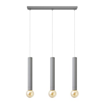Lestenec na vrvici TUBA 3xE27/15W/230V siva