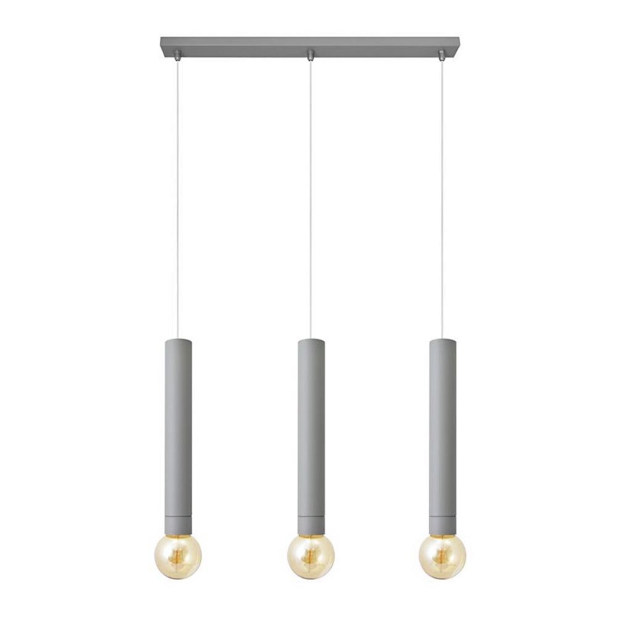 Lestenec na vrvici TUBA 3xE27/15W/230V siva