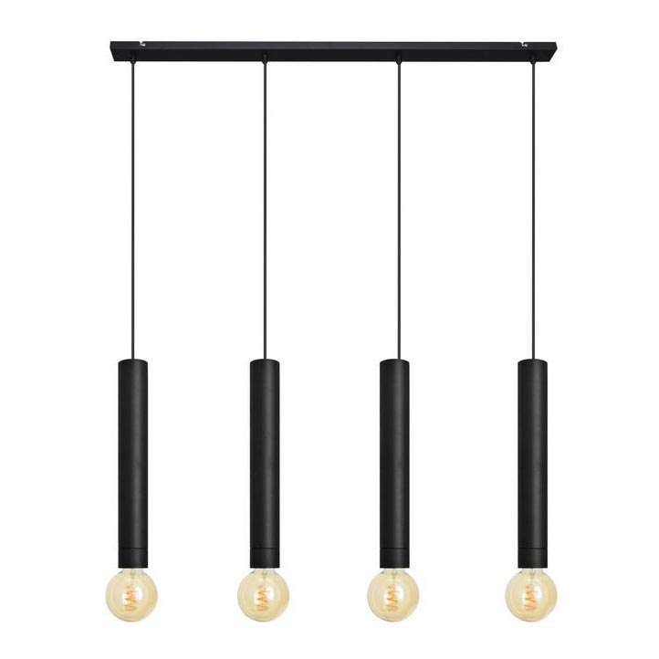 Lestenec na vrvici TUBA 4xE27/15W/230V črna