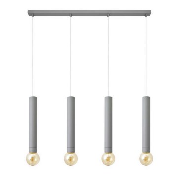 Lestenec na vrvici TUBA 4xE27/15W/230V siva