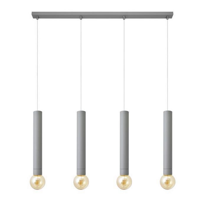 Lestenec na vrvici TUBA 4xE27/15W/230V siva