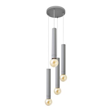 Lestenec na vrvici TUBA 4xE27/15W/230V siva
