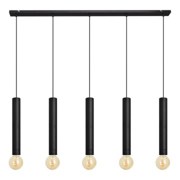 Lestenec na vrvici TUBA 5xE27/15W/230V črna