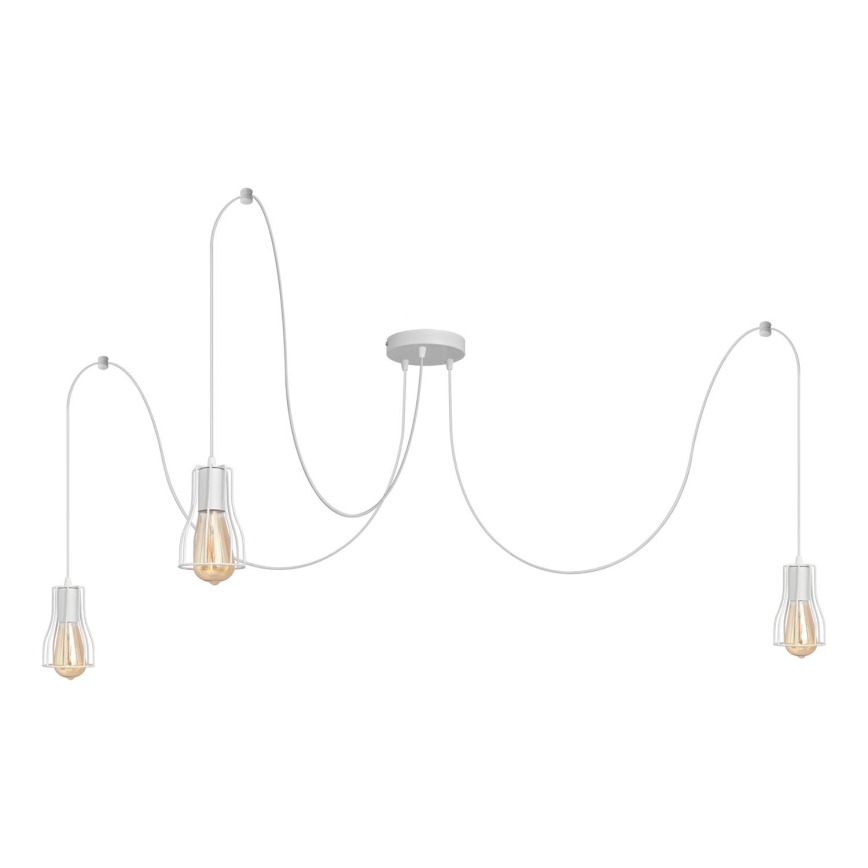 Lestenec na vrvici TUBE 3xE27/15W/230V spider bela