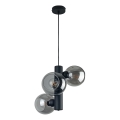 Lestenec na vrvici TUBE 3xE27/60W/230V črna/dimna črna