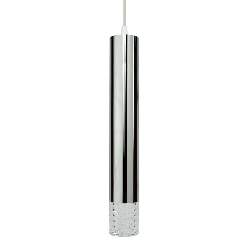 Lestenec na vrvici TUBI 1xGU10/8W/230V sijajni krom