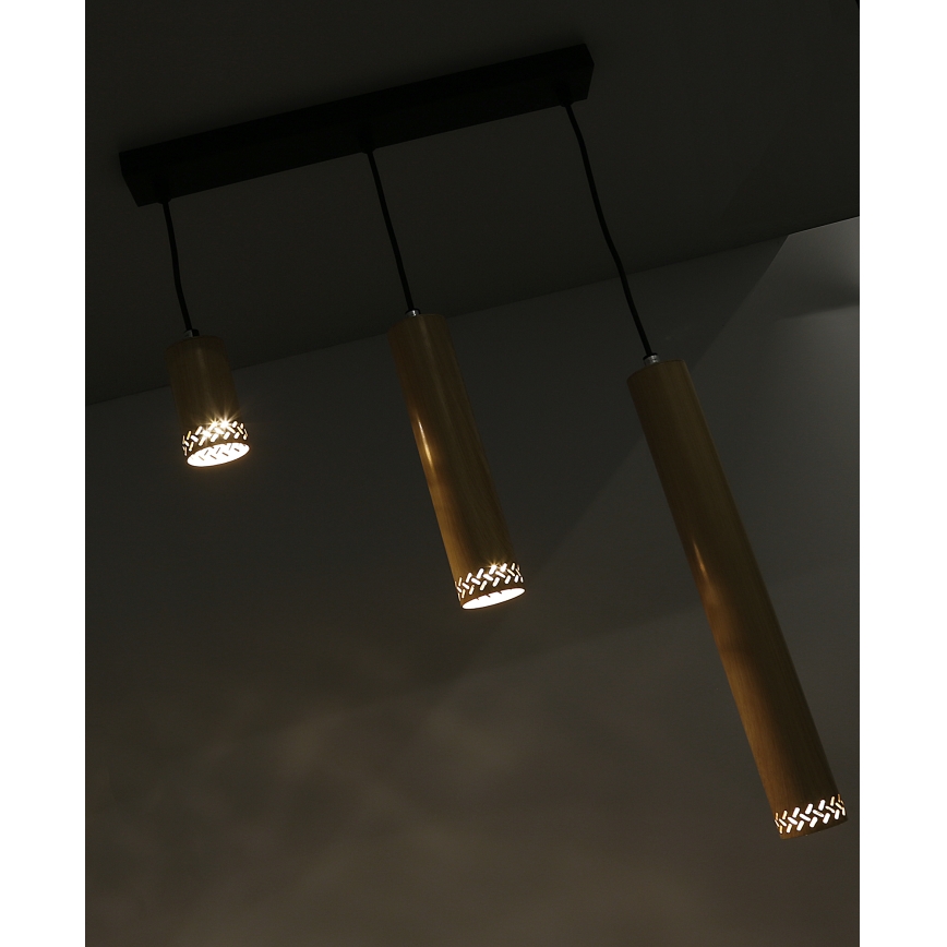 Lestenec na vrvici TUBO 3xGU10/25W/230V les