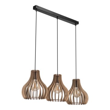 Lestenec na vrvici TUCCI 3xE27/15W/230V hrast/črna