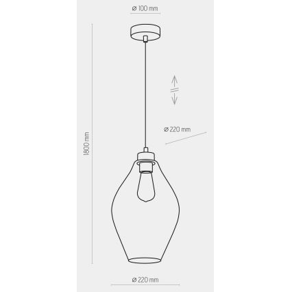 Lestenec na vrvici TULON 1xE27/60W/230V