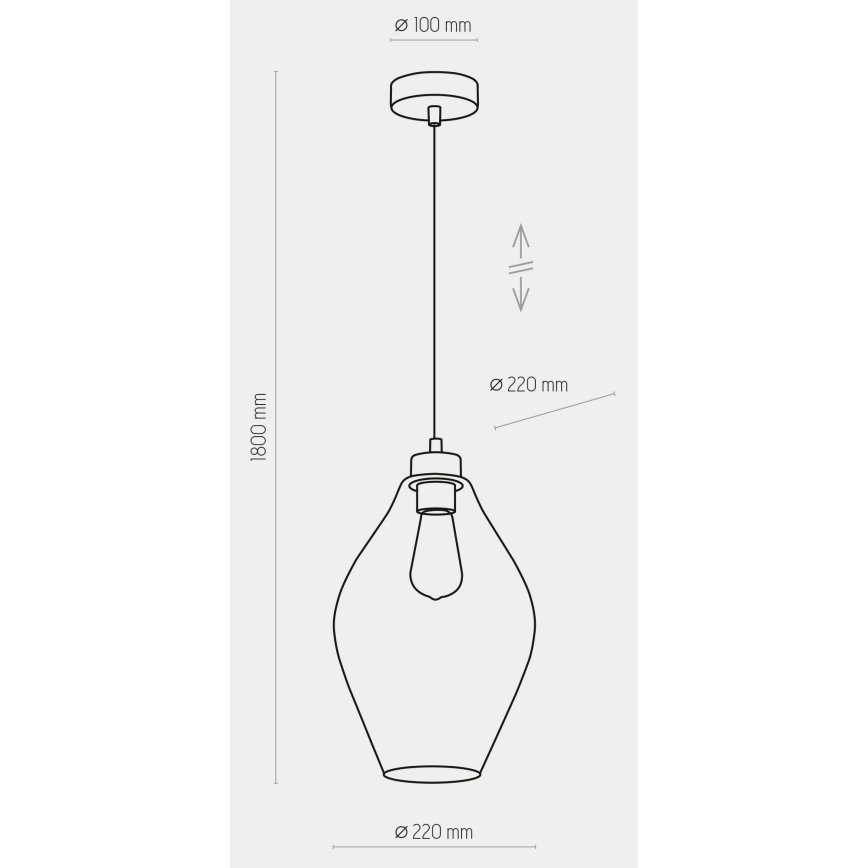 Lestenec na vrvici TULON 1xE27/60W/230V
