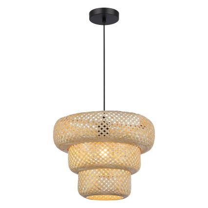 Lestenec na vrvici TULUM 1xE27/15W/230V, premer 35 cm, bambus