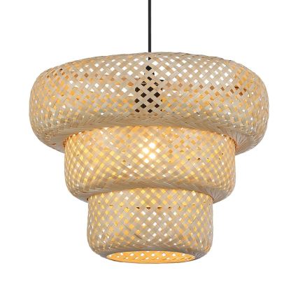 Lestenec na vrvici TULUM 1xE27/15W/230V, premer 35 cm, bambus