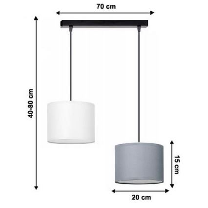 Lestenec na vrvici TUZ 2xE27/60W/230V