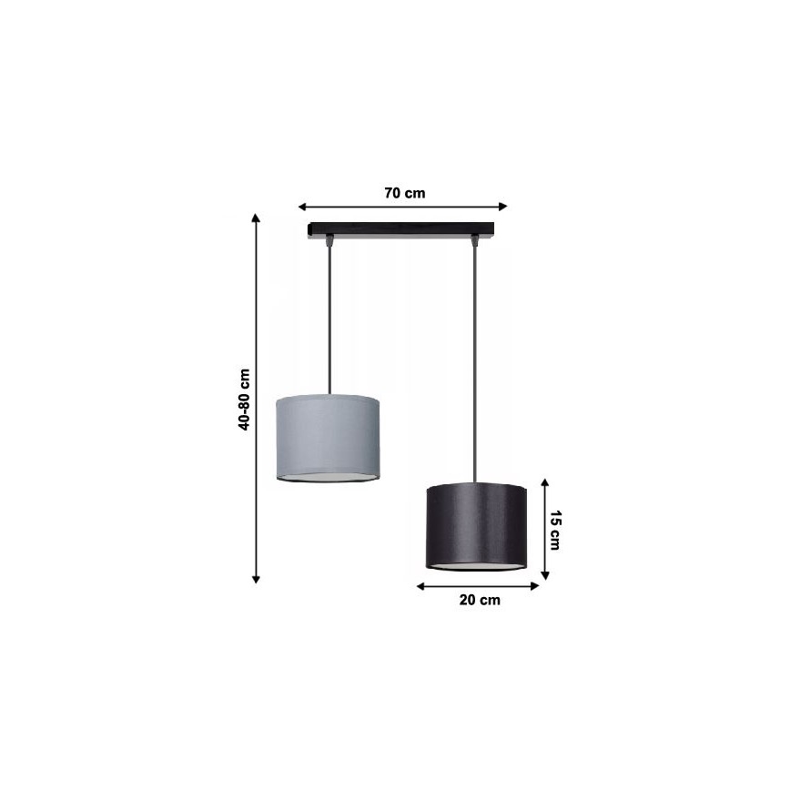 Lestenec na vrvici TUZ 2xE27/60W/230V