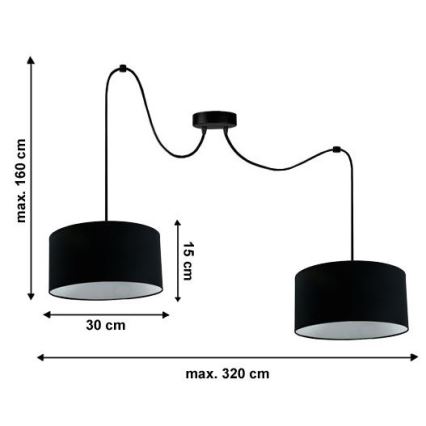 Lestenec na vrvici TUZ 2xE27/60W/230V spider