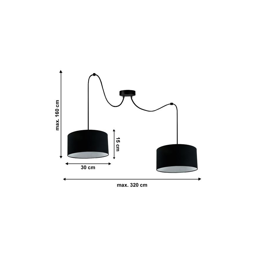 Lestenec na vrvici TUZ 2xE27/60W/230V spider