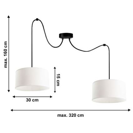 Lestenec na vrvici TUZ 2xE27/60W/230V spider