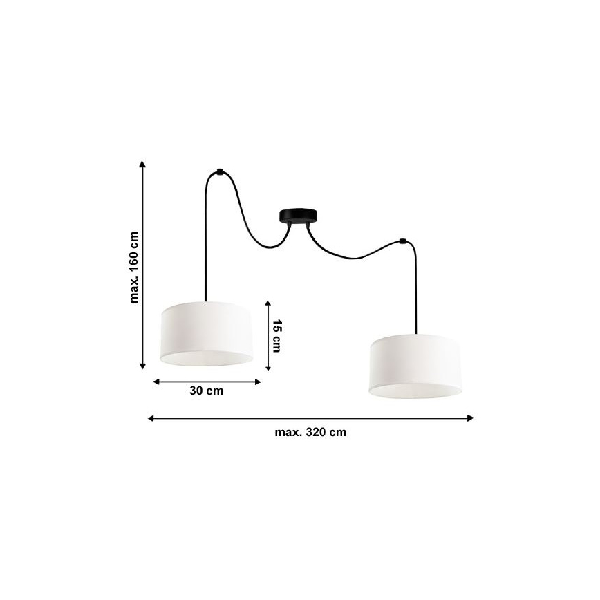 Lestenec na vrvici TUZ 2xE27/60W/230V spider
