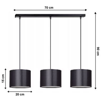 Lestenec na vrvici TUZ 3xE27/60W/230V