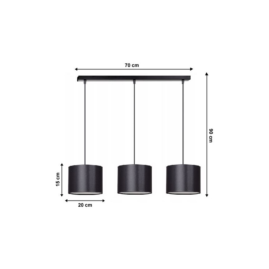 Lestenec na vrvici TUZ 3xE27/60W/230V