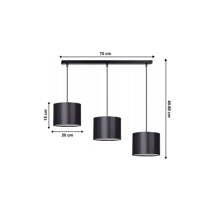 Lestenec na vrvici TUZ 3xE27/60W/230V
