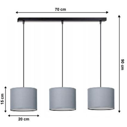 Lestenec na vrvici TUZ 3xE27/60W/230V