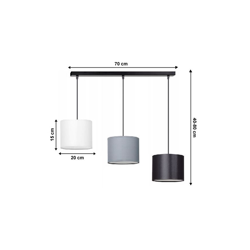 Lestenec na vrvici TUZ 3xE27/60W/230V