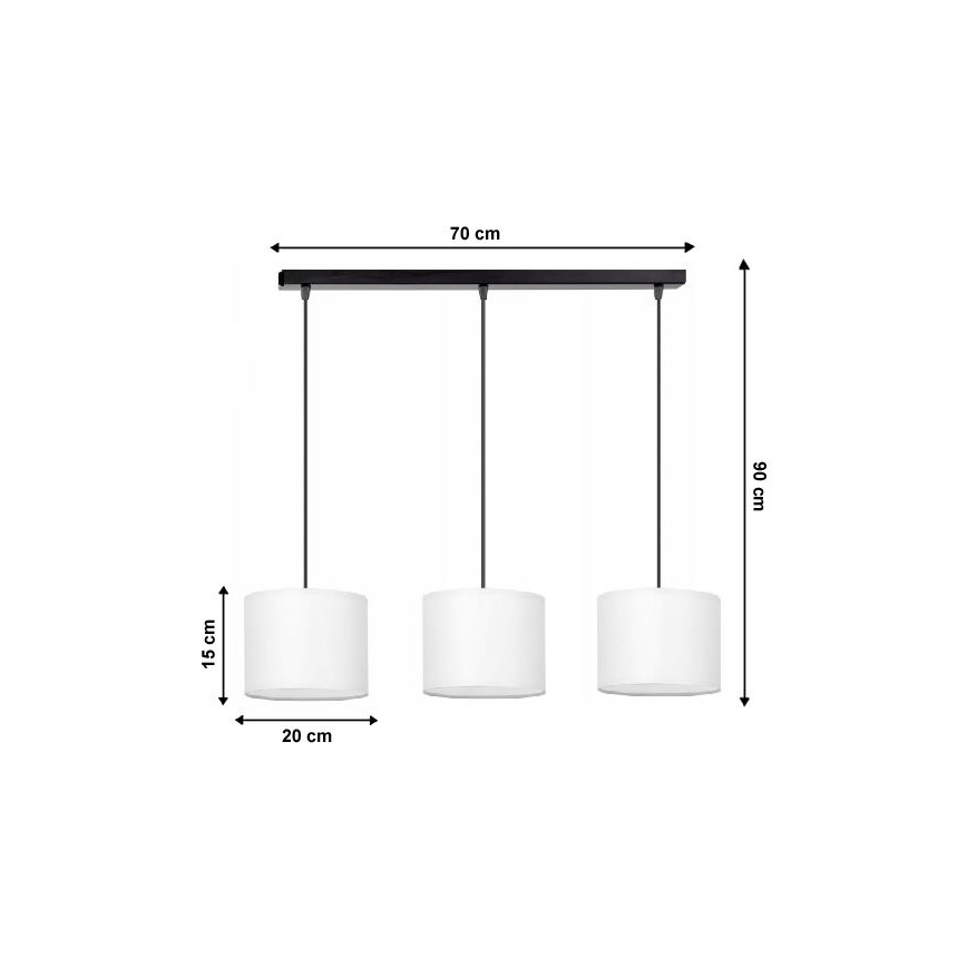 Lestenec na vrvici TUZ 3xE27/60W/230V