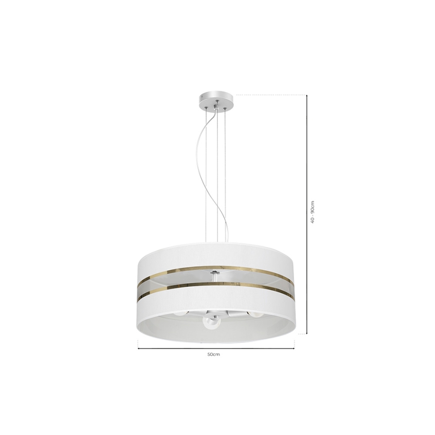 Lestenec na vrvici ULTIMO 3xE27/60W/230V bel