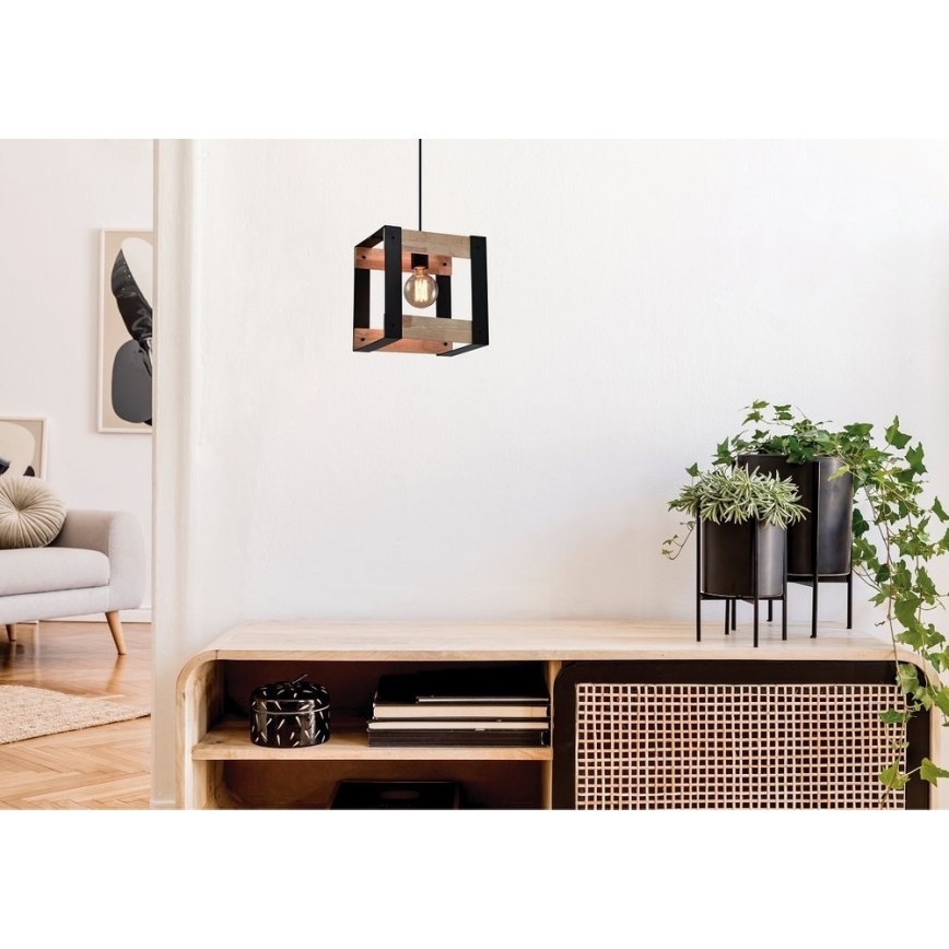 Lestenec na vrvici VARNA 1xE27/40W/230V hrast