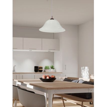 Lestenec na vrvici VERA 1xE27/60W/230V baker/bela