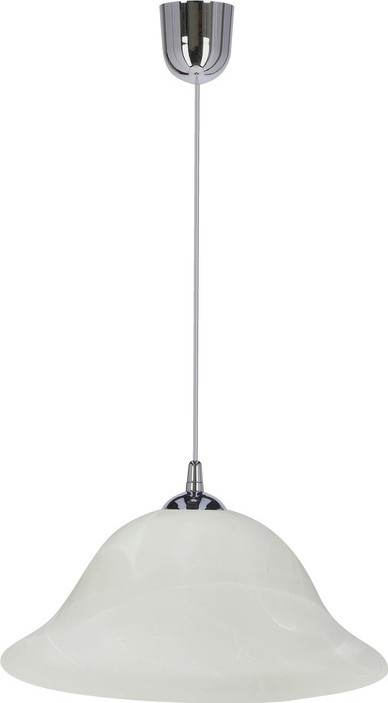 Lestenec na vrvici VERA 1xE27/60W/230V sijajni krom/bela