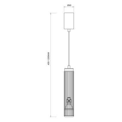 Lestenec na vrvici VERTICAL 1xGU10/8W/230V bela