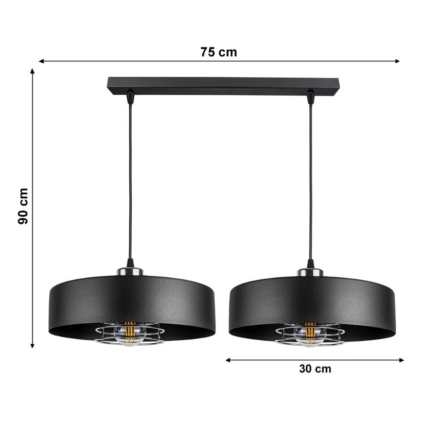 Lestenec na vrvici VEST 2xE27/60W/230V